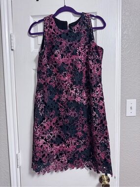 Vince Camuto | Dresses | Vince Camuto Lace Aline Long Sleeve Blush Pink  Floral | Poshmark